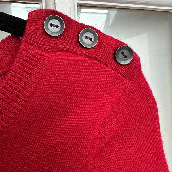 Cynthia Rowley Red Merino Wool Long Sleeve Fitted Sweater Dress Size XS - Picture 3 of 10